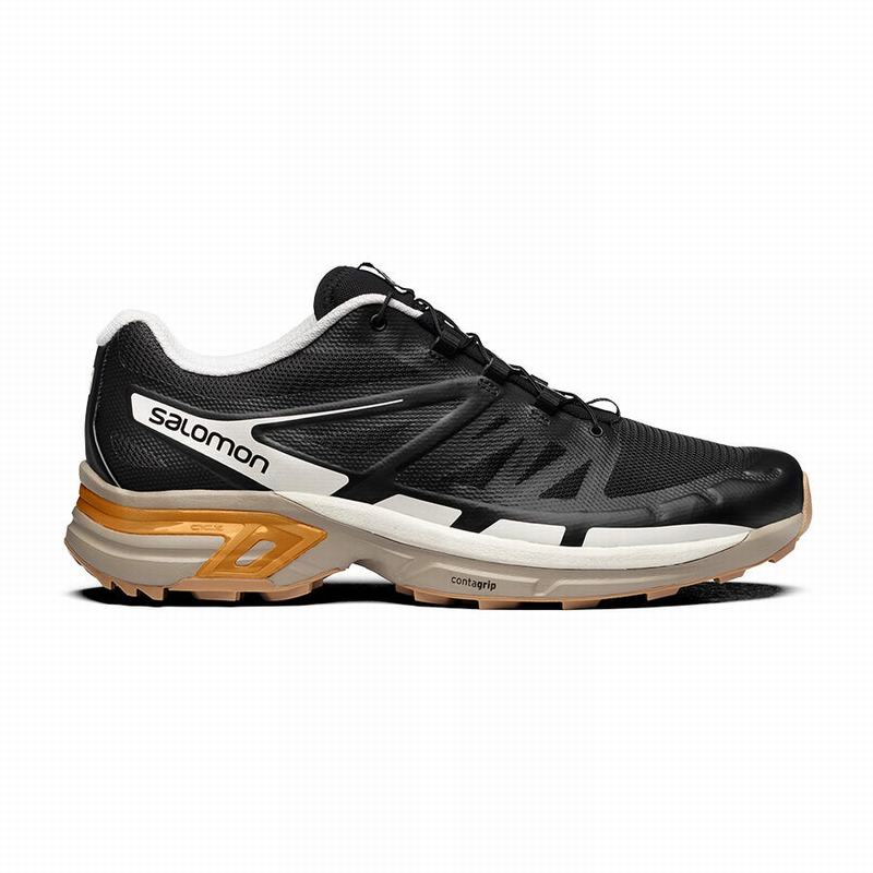 Chaussures De Trail Running Salomon Homme Noir / Doré - Salomon XT-WINGS 2 - France (9837-QTMAB)